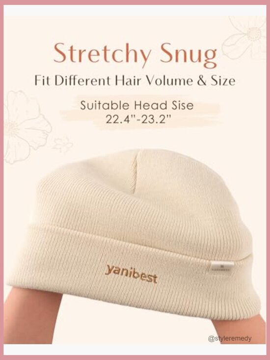 Mulberry Silk Lined Beanie, Winter Hats for Women Men Unisex, Soft Warm Knitted